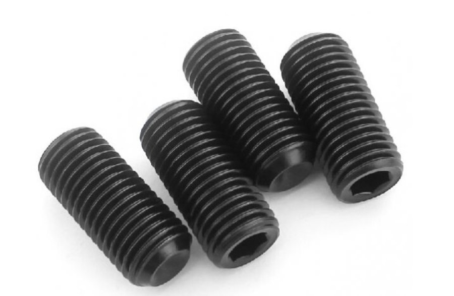 Black alloy steel allen grub screws (socket set screws) with hex socket and cup point