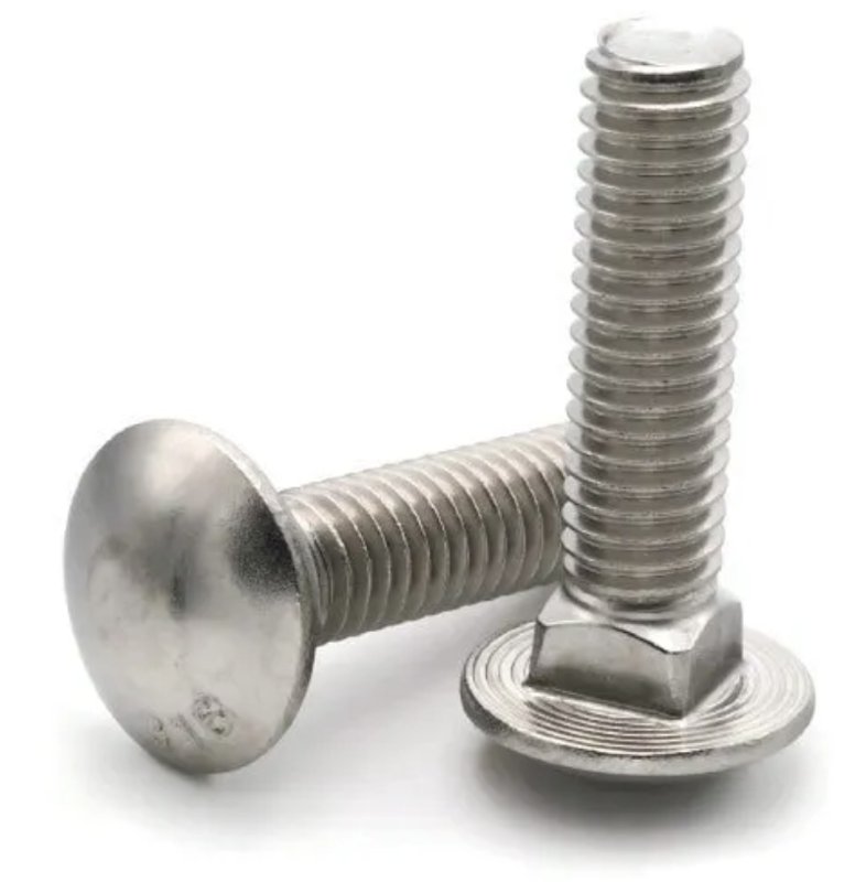 Stainless steel carriage bolt with mushroom head and square neck